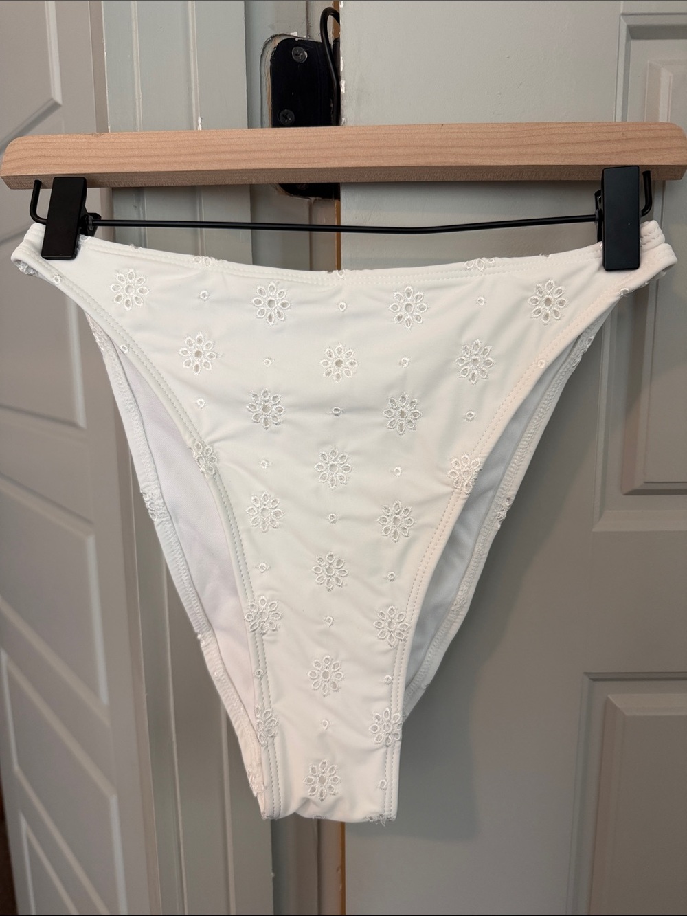 Wild Fable White Eyelet High Waist Cheeky Bikini Bottom - Picture 1 of 12